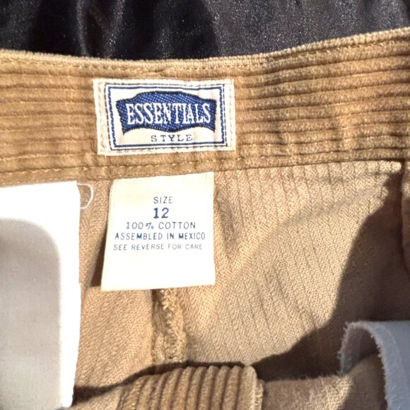Essentials Style VTG 90s Y2K light brown corduroy high rise pleated pants sz 12 - Picture 7 of 12
